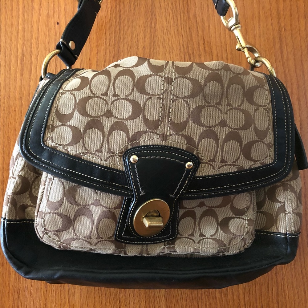 Coach Ali Legacy Black Leather Shoulder Bag F12857